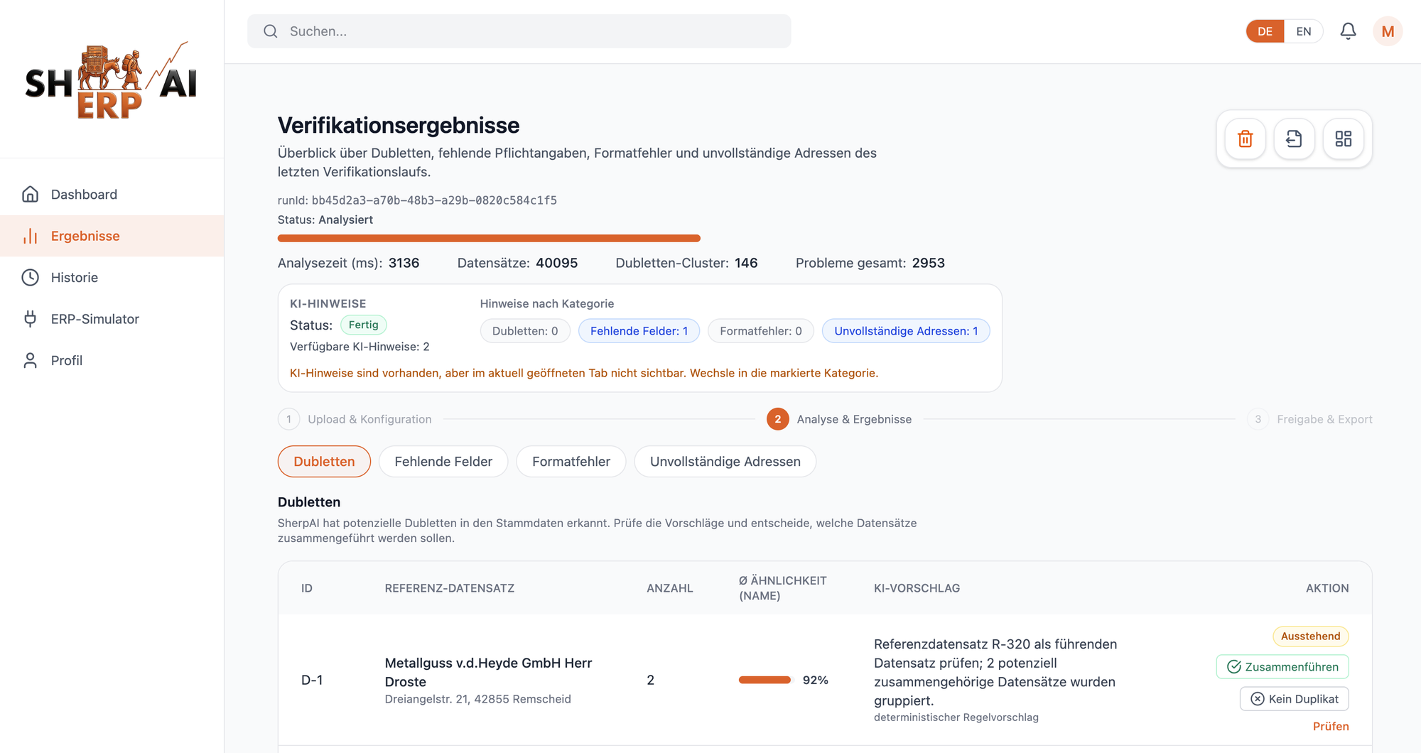 The SherpAI platform: analysis, cleaning and enrichment